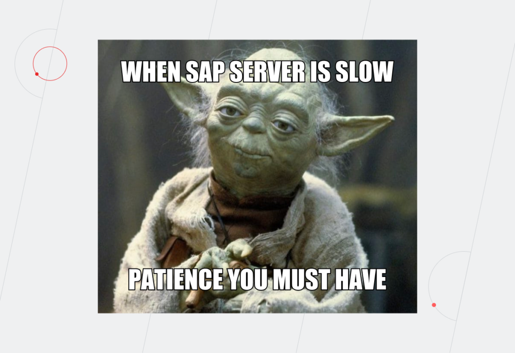 Odoo Master Yoda meme about SAP's slowness