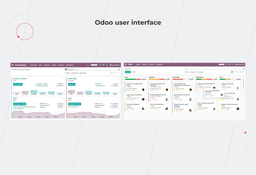 Odoo user interface