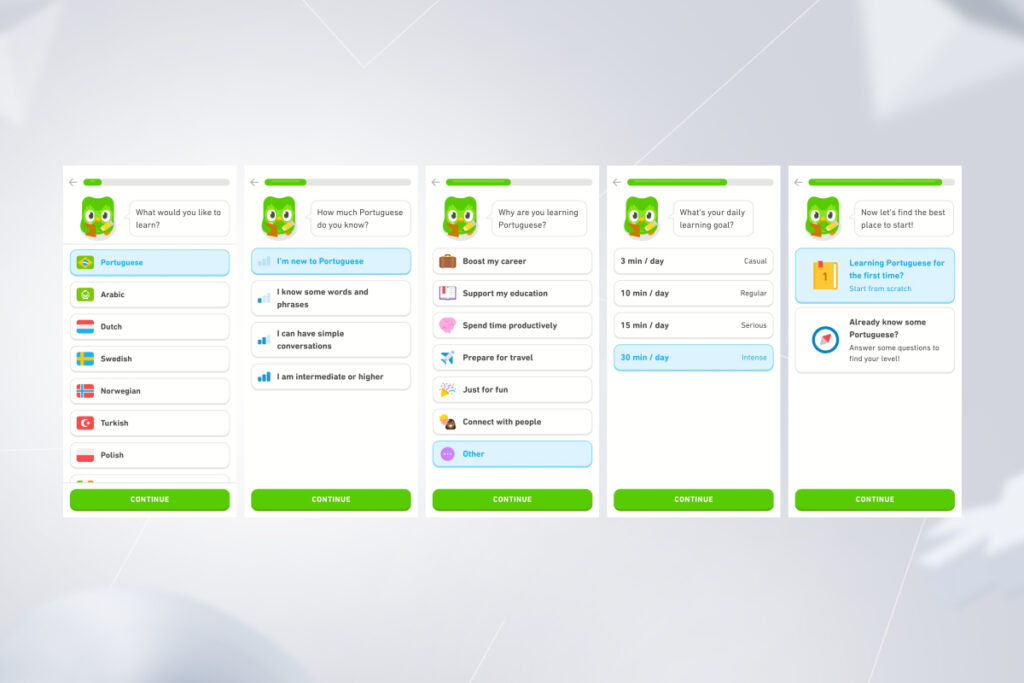 Duolingo's personalization process