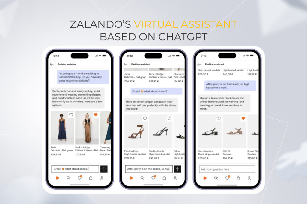 a screenshot of Zalando's virtual assistant powered with ChatGPT