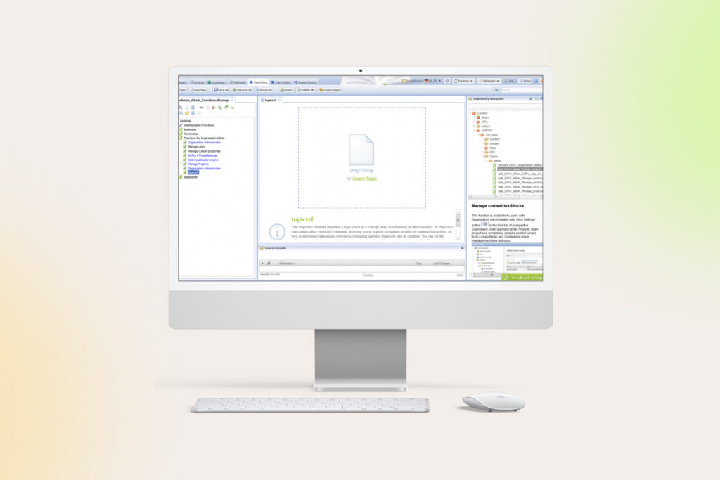 DITAworks' user interface