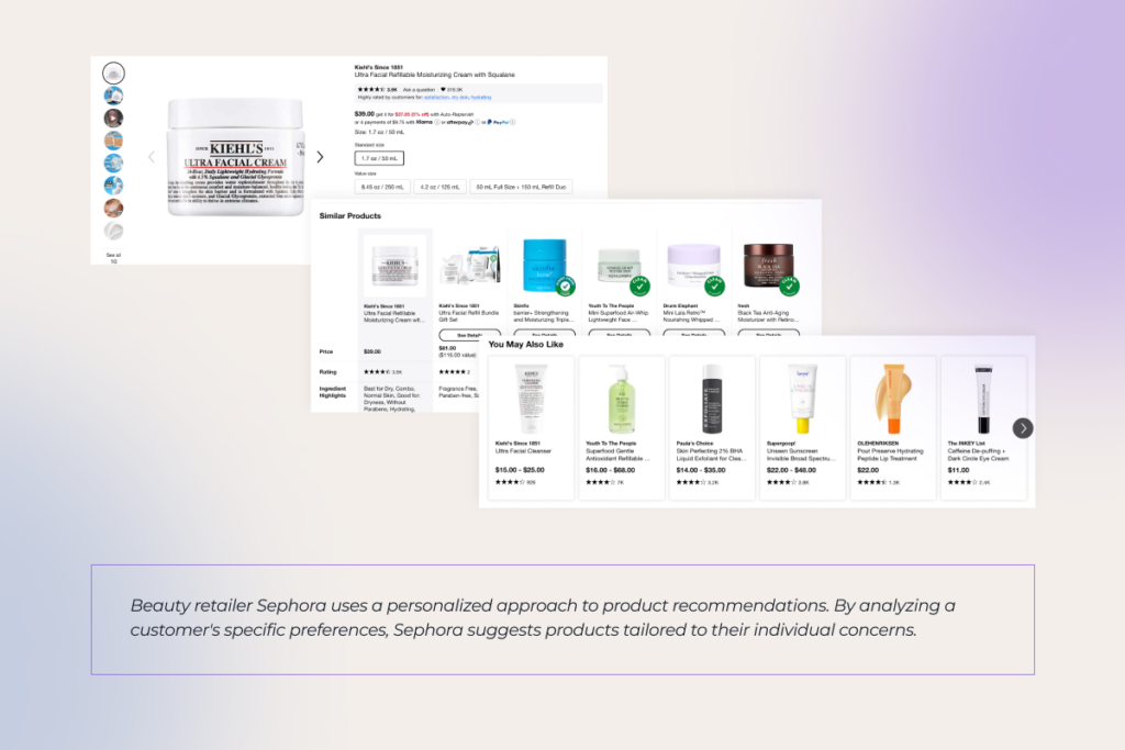 Sephora's personalized product recommendations