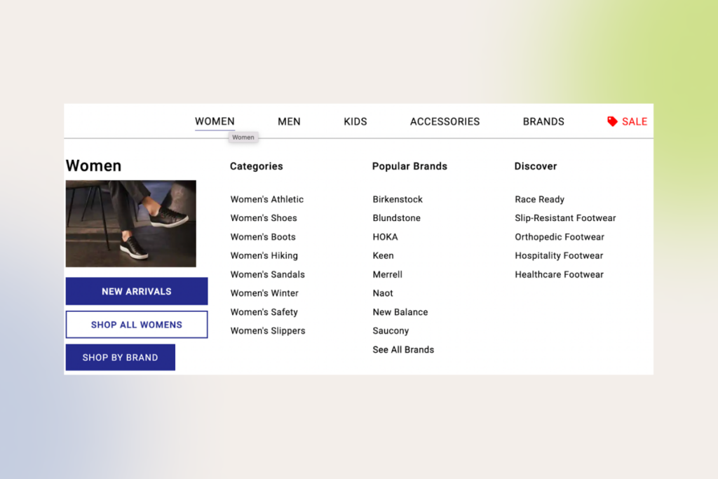 overly complex navigation menu