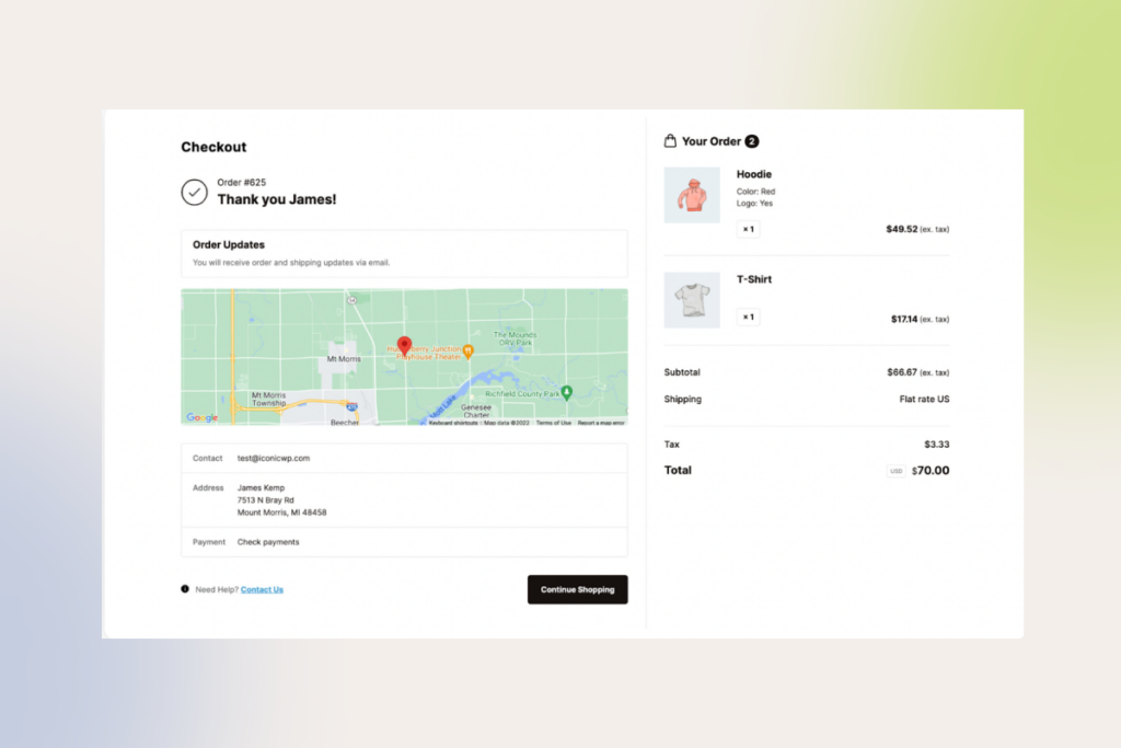a well-designed confirmation page