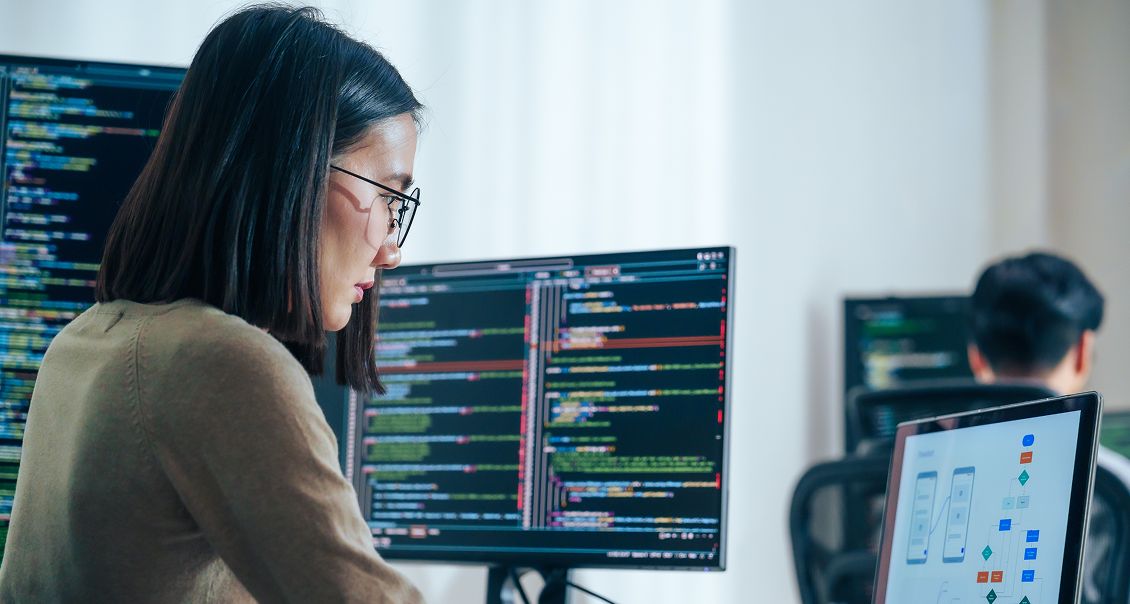 Web developer working with a PHP framework