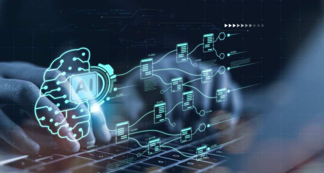 Digital robot analyzing data using AI interface and algorithms