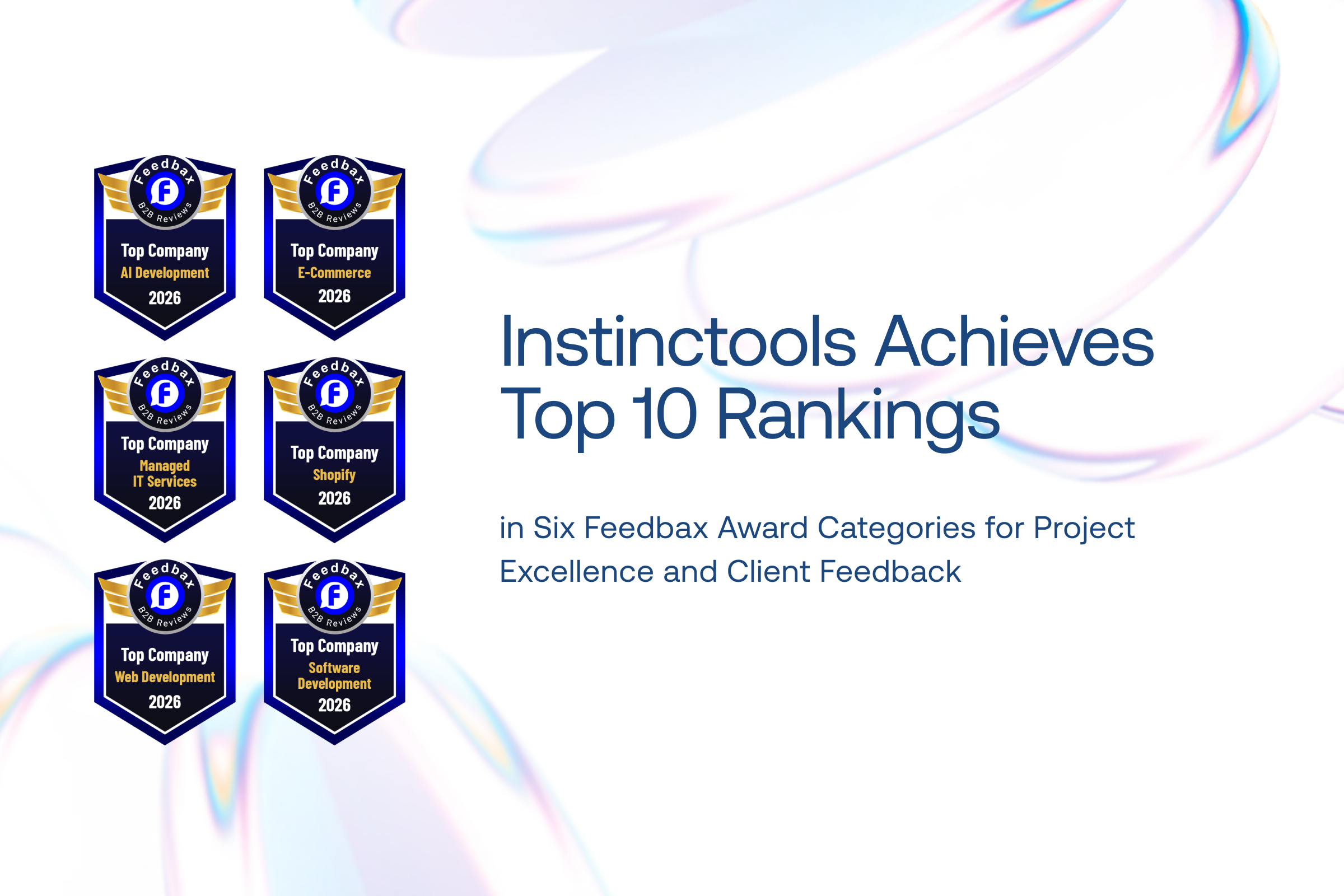 Instinctools Achieves Top 10 Rankings in Six Feedbax Award Categories for Project Excellence and Client Feedback